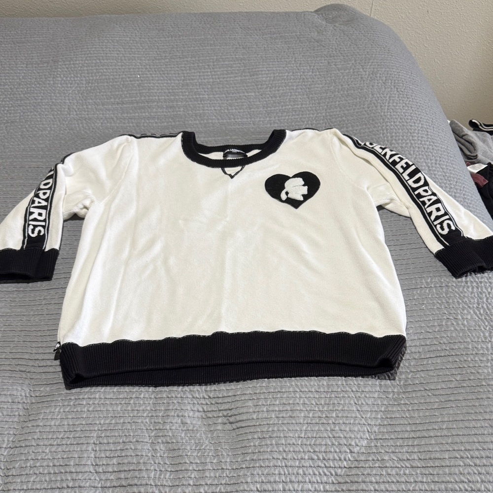 Karl Lagerfeld Kids White and Black Sweatshirt